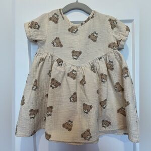 Quincy Mae Bear Print Dress 2/3